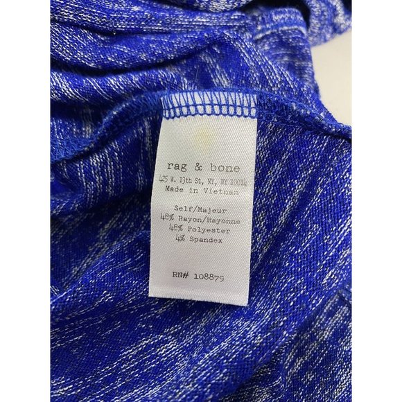 Rag & Bone Blue White Pullover Sleeveless Knit Front Pocket Athletic Tank Top S - Picture 8 of 9